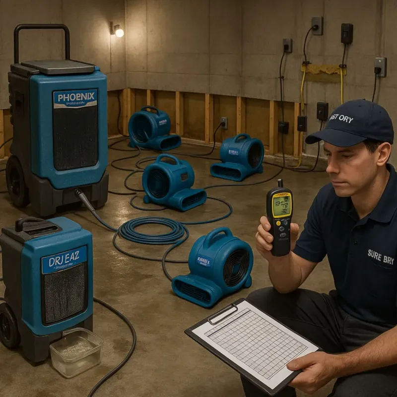 Structural Drying and Dehumidification process in Sidney, OH
